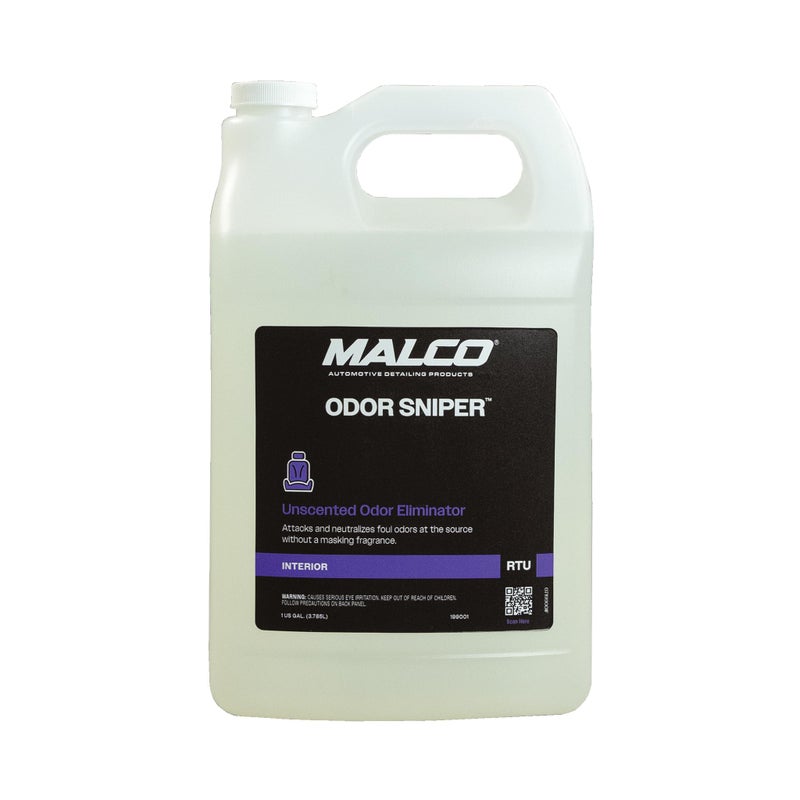 Malco Odor Sniper - Fragrance Free Odor Eliminator for Car Interiors/Penetrates Odors at the Source/Chemically Neutralizes Foul Scents in Your Vehicle / 1 Gallon (199001) - Image 1